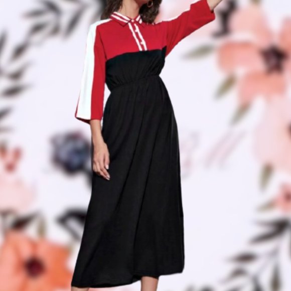 🎉HP*Last One*🆕 Sporty Color-block Polo Shirt Dress M - Picture 8 of 9